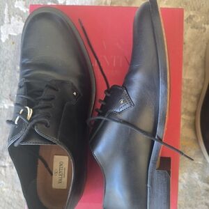 Valentino Women's Black Leather Oxfords